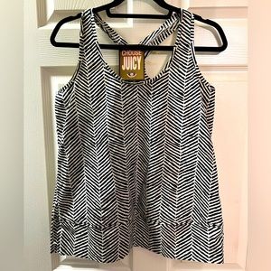 NWT Juicy Couture, Pattern Tank, Black & Ivory, Size Small